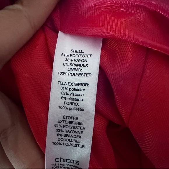 Chicos red blazer Double Button Pockets Lined Size 0 Small - Picture 5 of 9